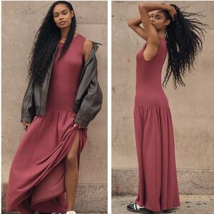 NWT Anthropologie Drop Waist Midi Dress runs big